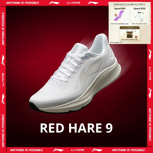 Li-Ning naisten RED HARE 9 -kilpajuoksukengät LIGHT FOAM ULTRA, hengittävät, vakaat ja liukumattomat LiNing-treenilenkkarit ARPW004