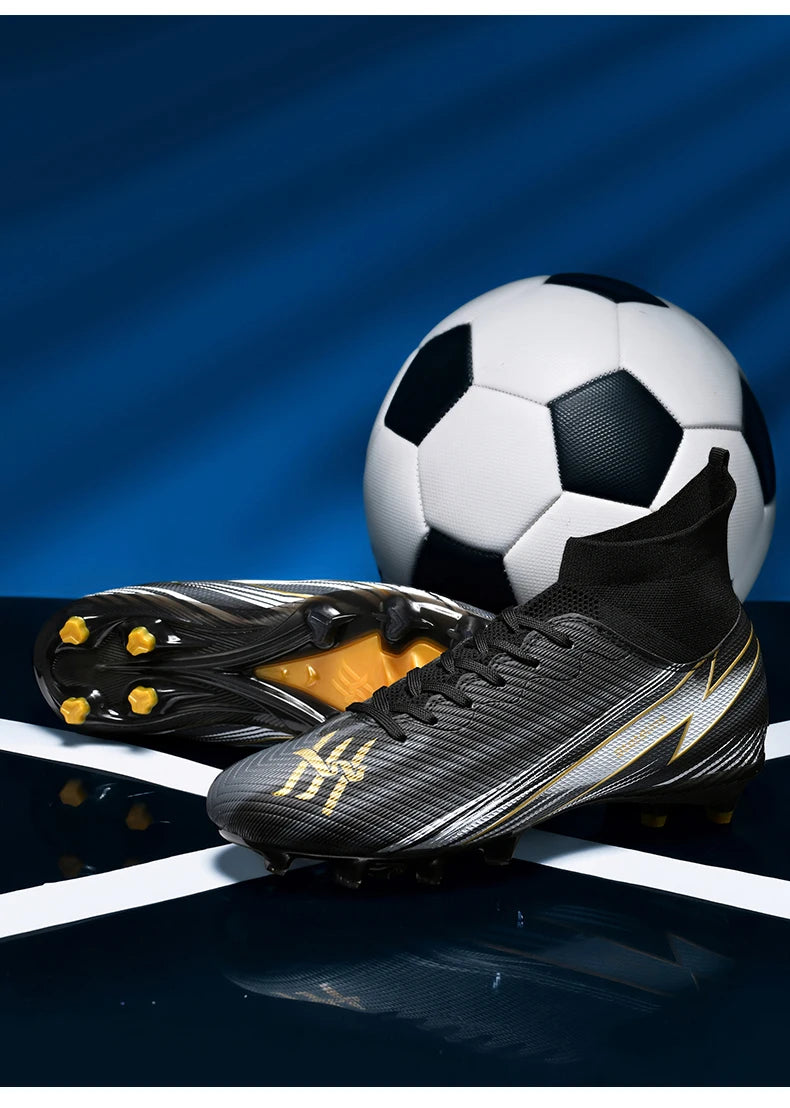 Nouvelles chaussures de football pour hommes, chaussures de match montantes, chaussures de futsal de haute qualité, chaussures de football d'intérieur antidérapantes, baskets d'extérieur, crampons pour gazon, meilleures v