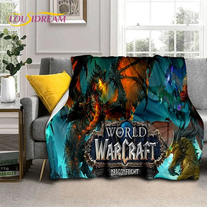 3D World of Warcraft-spil WOW Lich King DH-tæppe, blødt tæppe til hjemmet, soveværelset, sengen, sofaen, picnic, rejser, kontoret og børn