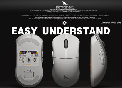 Геймърска мишка Darmoshark M3Pro 2.4G BT безжична Tri-Mode, сензор PAW3395, N52840, 26000DPI, за голяма ръка, макро драйвер, мишка за игри