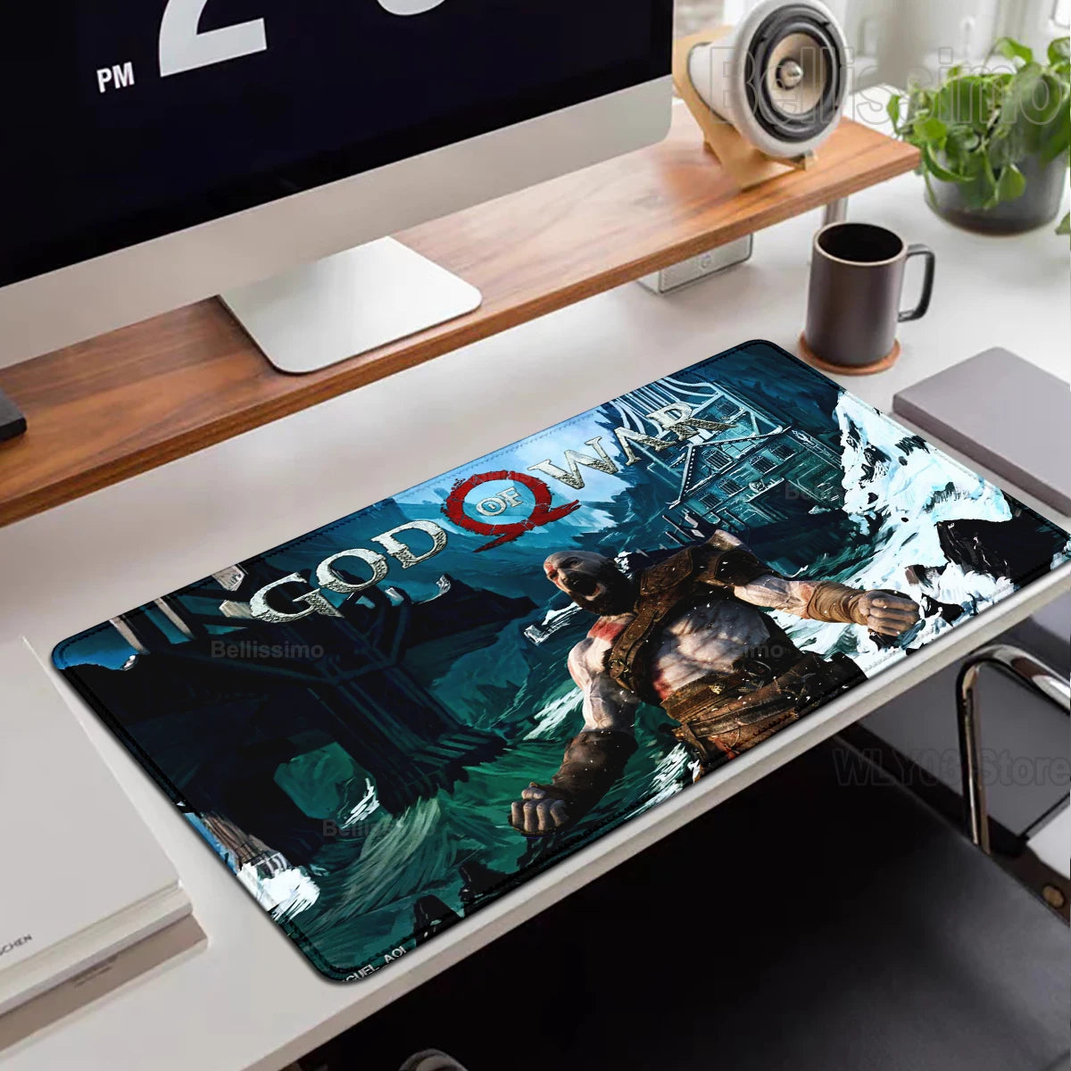 XXL egérpad God of War íróasztali szőnyeg játékos kiegészítők billentyűzet számítógépes egérpad játékosok számára nagy méretű PC-szekrény irodai asztal szőnyeg