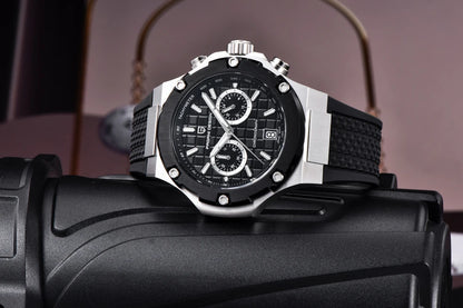 Ceasuri cu cuarț pentru bărbați PAGANI DESIGN – Cronograf sportiv de lux, rezistent la apă, dotat cu ace luminescente și sticlă de safir cu tratament antireflex