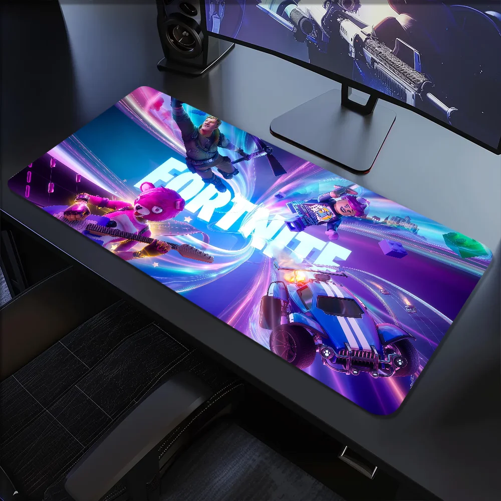 Game F-Fortnite Survival Battle Mauspad, große Schreibtischmatte, ergonomische Tastatur- und Büromatte aus Gummi für PC, rutschfest, ausfranssicher, individuell anpassbar für Zuhause