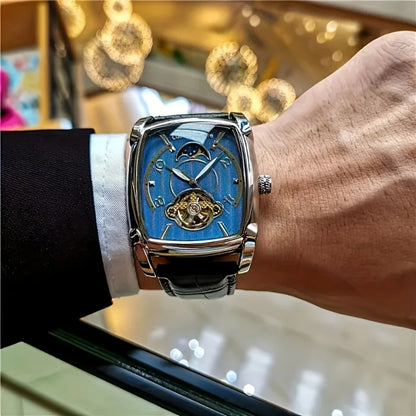 [Luxury mechanical tourbillon watch] Lightweight luxury mechanical tourbillon watch for men – High-end, fully automatic model in a trendy ‘skeleton’ style, ideal for a professional outfit o