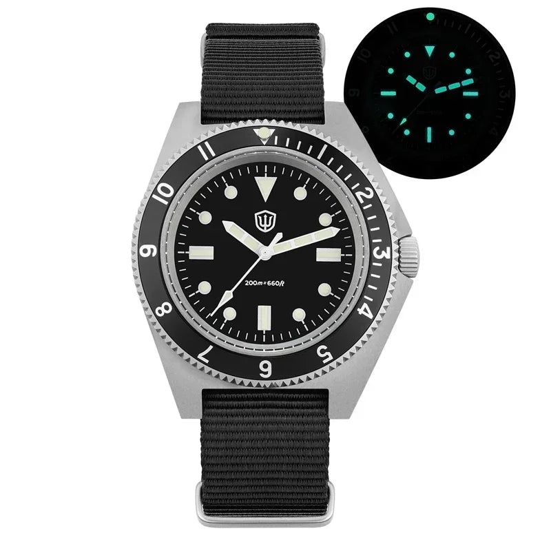 Watchdives WD1972 Quarzuhr mit VH31 Sweep-Seconds-Uhrwerk, Saphirglas, BGW9-Leuchtmasse, 20Bar wasserdicht, Vintage-Herrenuhr