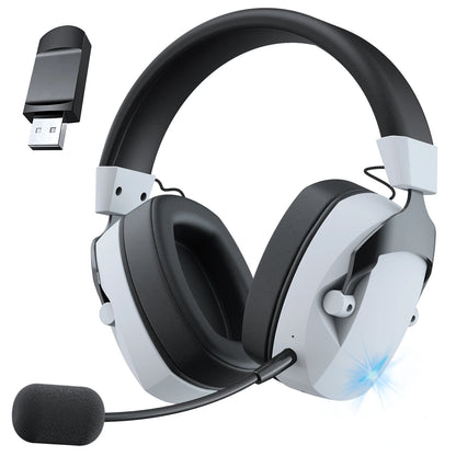 Acinaci 2.4GHz Wireless Gaming Headset for PS5 PS4 PC Switch – Bluetooth Gaming Headphones with Microphone, Deep Bass, Memory Foam Ear Cushions