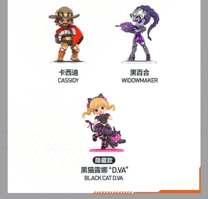 POP MART Original Overwatch Play Of The Game Series Blind Box PVC-Sammelfiguren, Schreibtischdekoration, Mädchen-Spielzeugmodell für Fans