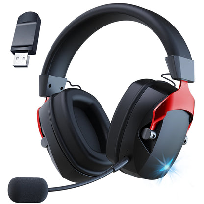 Casque de jeu sans fil Acinaci 2,4 GHz pour les joueurs PS5, PS4, PC, Nintendo Switch, casque et microphone de jeu Bluetooth