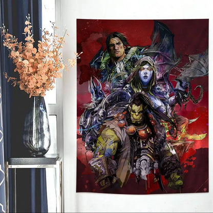Vruća igra World of Warcraft, veliki zidni tapiserija s printom, jeftini hipi zidni ukrasi, boemski zidni tapiserije, mandala, kućni dekor