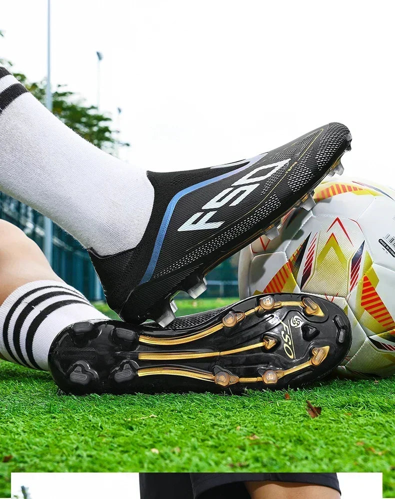 Nouvelles Chaussures de Football pour Hommes – Crampons d'Extérieur pour Entraînement sur Gazon – Baskets Mi-Montantes Légères Antidérapantes de Haute Qualité – Meilleures Ventes