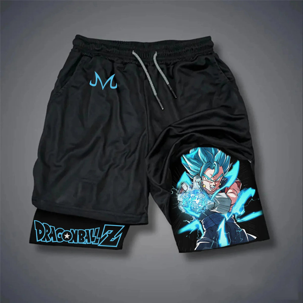 Short double épaisseur imprimé sur le côté « Dragon Ball Anime GOKU », pantalon d'été américain pour homme, style sportif, ample et respirant