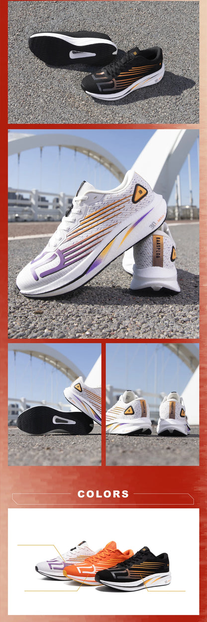 Baasploa Scarpe da running professionali da uomo, leggere e traspiranti, scarpe sportive da jogging da donna con piastra in carbonio, sneakers antiscivolo