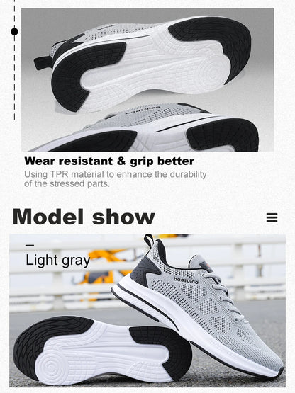Baasploa løbesko til mænd – mærke, designer, mesh, casual sneakers, letvægts, snøresko, nye herresko til udendørs sport og tennis