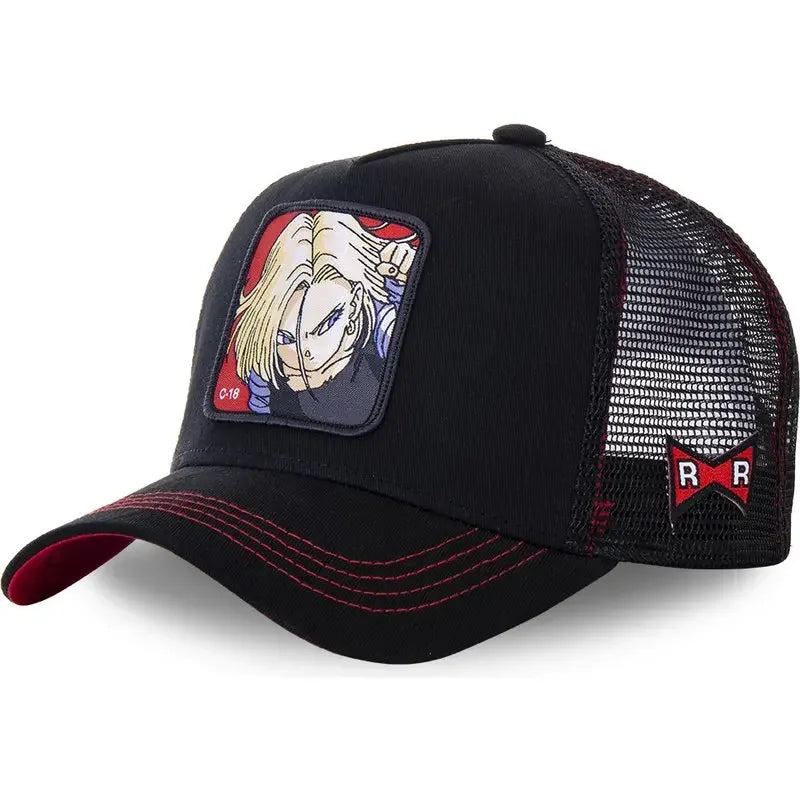 Dragon Ball Son Goku muška hip-hop kapa s letećim vrhom, ljetna kapa s izbočenim vrhom, muška kapa s vezom, kapa s mrežastim podstavom, podesiva trucker kapa, sunčana vizira