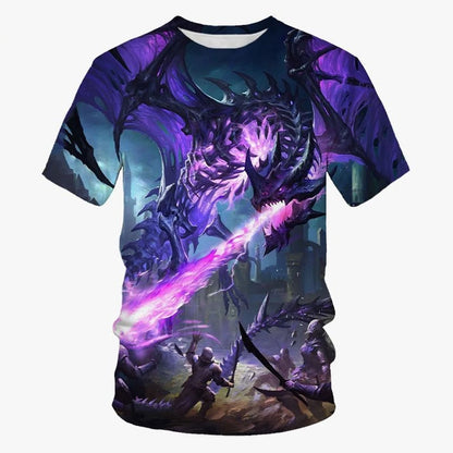 Summer New Cool 3D Dragon Printed Fashion Men's Round Neck Short Sleeve T Shirt Funny Kids T shirt Size100-6XL Oversized