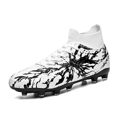 Chaussures de football AG FG ultra légères, tissu PU anti-transpiration, semelle en TPU résistante à l'usure, coupe ajustée, unisexe, baskets d'entraînement pour terrain naturel