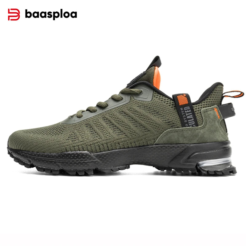 Baasploa løbesko til mænd – mærke, designer, mesh, casual sneakers, letvægts, snøresko, nye herresko til udendørs sport og tennis