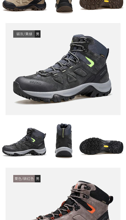 HUMTTO Buty trekkingowe męskie wodoodporne buty myśliwskie taktyczne pustynne buty bojowe za kostkę do trekkingu dla mężczyzn i kobiet ciepłe skórzane sneakersy