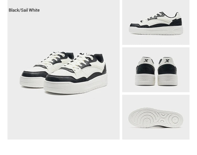Xtep Skateboardsko 2025 Sommer lette sportssko med tyk sål, lave moderigtige sneakers i streetstyle 875319310016