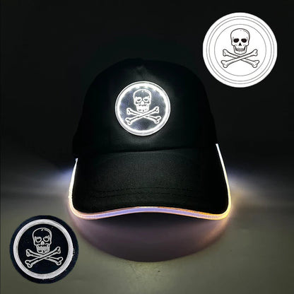 Madinga šviečianti beisbolo kepuraitė su LED apšvietimu, hiphopo stiliaus kepurė barui ir klubui, fluorescencinė kepurė vyrams ir moterims, DJ šokių reikmenys ir kostiumo aksesuaras