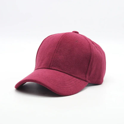 Gorra de béisbol de ante al por mayor, otoño-invierno, para hombre y mujer, gorra urbana lisa de invierno, unisex, ajustable, informal, sin adornos