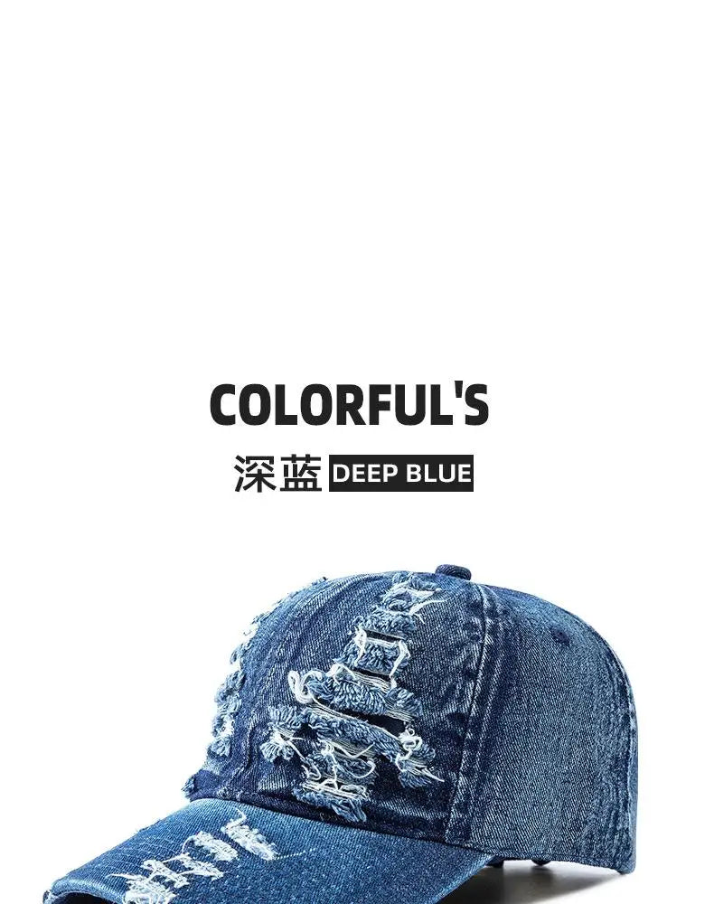 Gorra de béisbol de denim lavado para mujer y hombre, con visera, transpirable, para primavera y verano, gorra vintage con cierre a presión para mujer