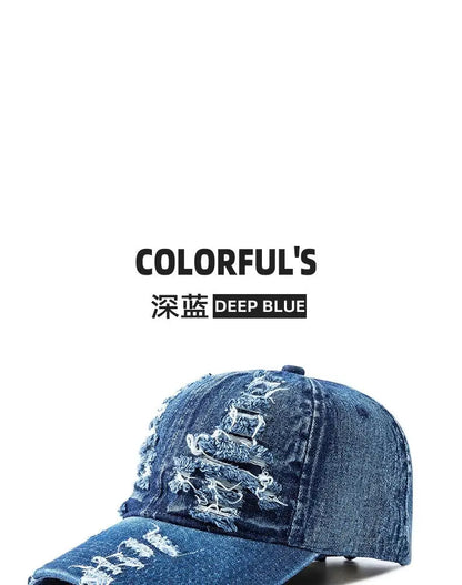 Gorra de béisbol de denim lavado para mujer y hombre, con visera, transpirable, para primavera y verano, gorra vintage con cierre a presión para mujer