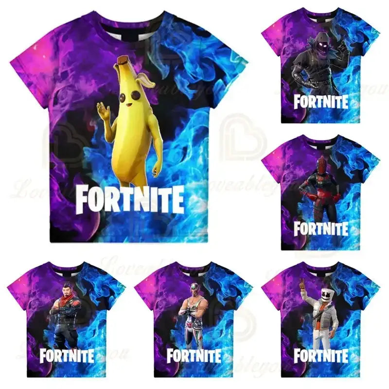 Fortnite Victory Game 3D-T-Shirt für Babys, Harajuku-T-Shirt für Kinder, süße Battle-Royale-Hero-Oberteile für Jungen und Mädchen