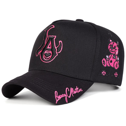 Șepci de baseball unisex cu broderie „LA Love”, pentru primăvară și toamnă, pentru activități în aer liber, reglabile, casual, cu protecție solară, șepci sportive
