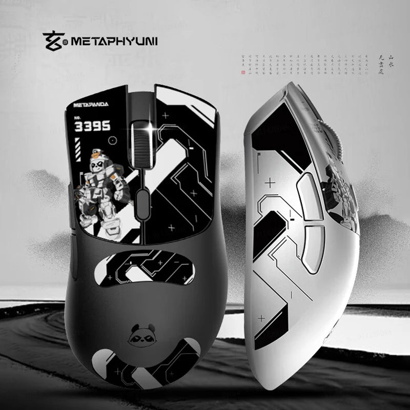 Bezdrátová myš Metaphyuni Metapanda P1 P1 Pro Max PAW3395, nízká latence, lehká e-sportovní herní myš, ergonomická, dárek pro PC hráče