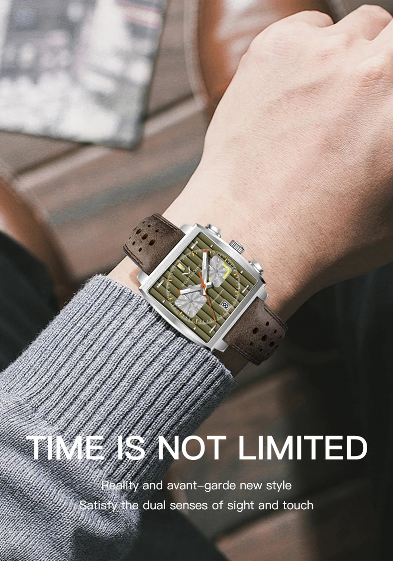 Specht&Sohne Men's Watch Luxury Brand Waterproof Stainless Steel Leather Japan VK Multifunctional Quartz Watch Religio Masculino