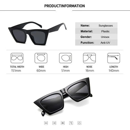 NEW Fashion Square Sunglasses Women Designer Luxury Man/Women Cat Eye Sun Glasses Classic Vintage UV400 Outdoor Oculos De Sol