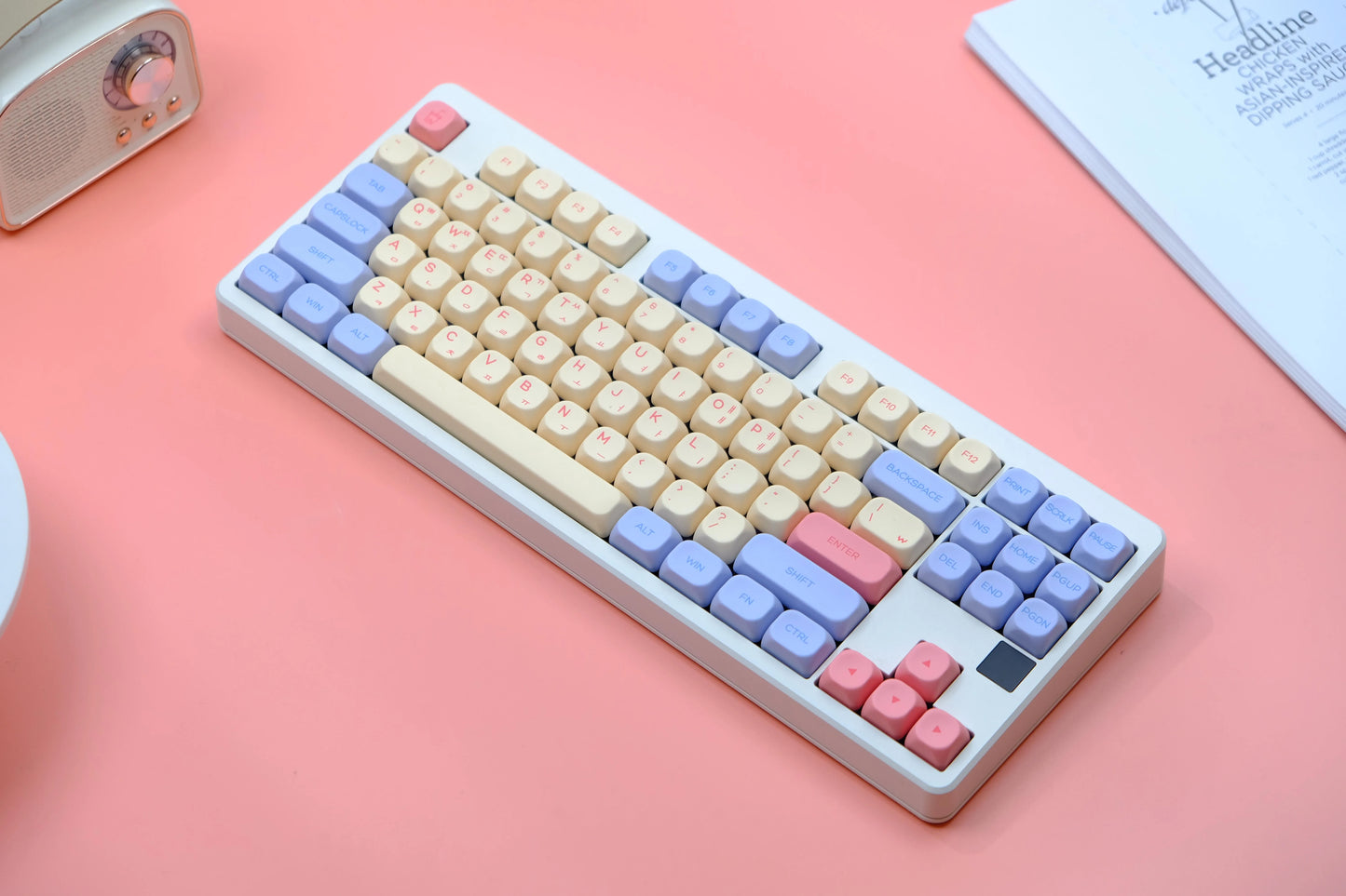 141 keys Marshmallow KOA Keycap PBT DYE Sublimation MOA Keycaps ISO 7U Japanese Korean Russian Key Caps For Mechanical Keyboard