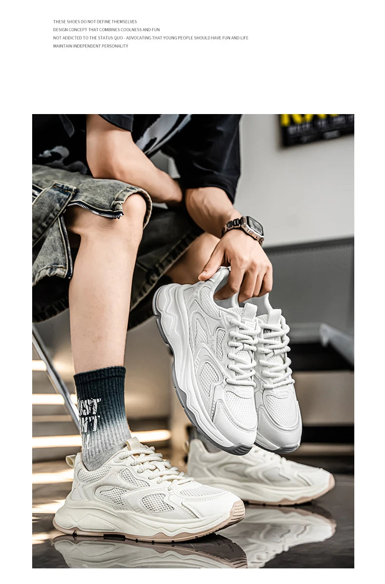 Men's speed casual sneakers spring summer soft-sole anti-slip breathable outdoor running shoes fashion Youth Joker sports shoes
