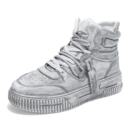 Autumn and Winter High Top Men's Fashion Trend Retro Gray Parent-Child Work Sports Shoes