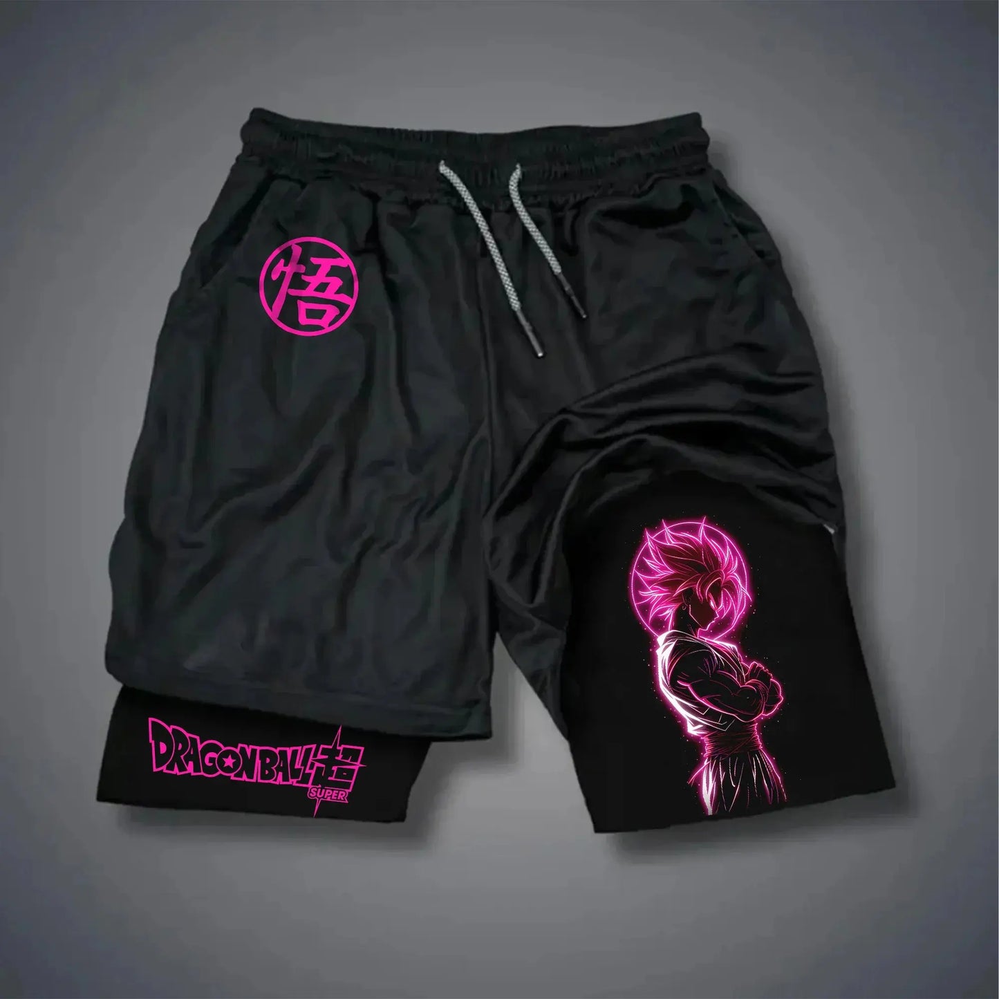 Dragon Ball Super Licensed Shorts 2025 - Japanese Anime Breathable Quick-Dry Beach Pants, Retro Y2K Hip Hop Style, Produit gaming premium Fraquane, équipement gamer