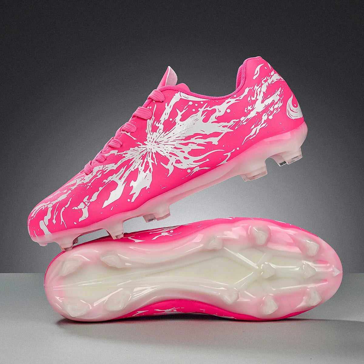 Chaussures de football pour hommes, modèle AG FG, design aérodynamique et léger, excellente adhérence, idéales pour les entraînements quotidiens sur gazon et les matchs de l’équipe de football de l’école.