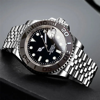 200m wasserdichte Miyota 8215 Automatikuhr für Herren, Taucheruhr, 40mm, mechanisches Uhrwerk, Leuchtanzeige, Jubilee-Armband, Glide-Lock-Schließe