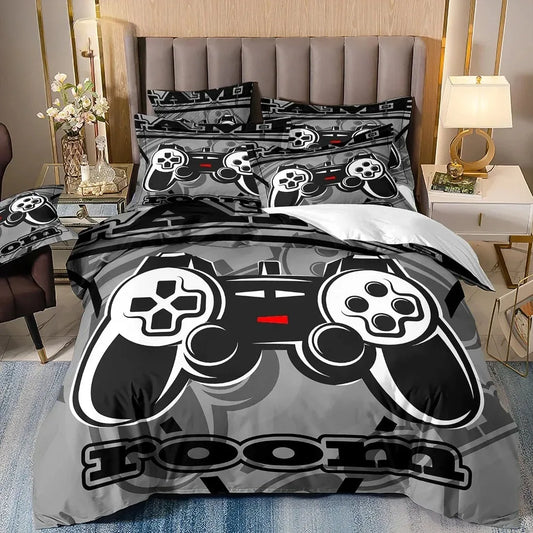 Gamer-Bettwäsche-Set für Jungen und Kinder, Gaming-Bettbezug-Set Queen, Videospiel-Deckenbezug, Bettwäsche-Set mit Playstation-Designs für Teenager und Männer