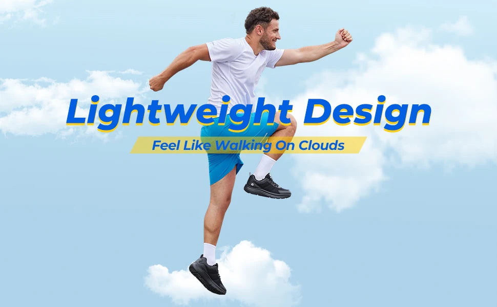 FitVille Men's Walking Shoes Wide Width Max Cushioning Lightweight Sneakers Sport Shoes for Plantar Fasciitis Pain Relief