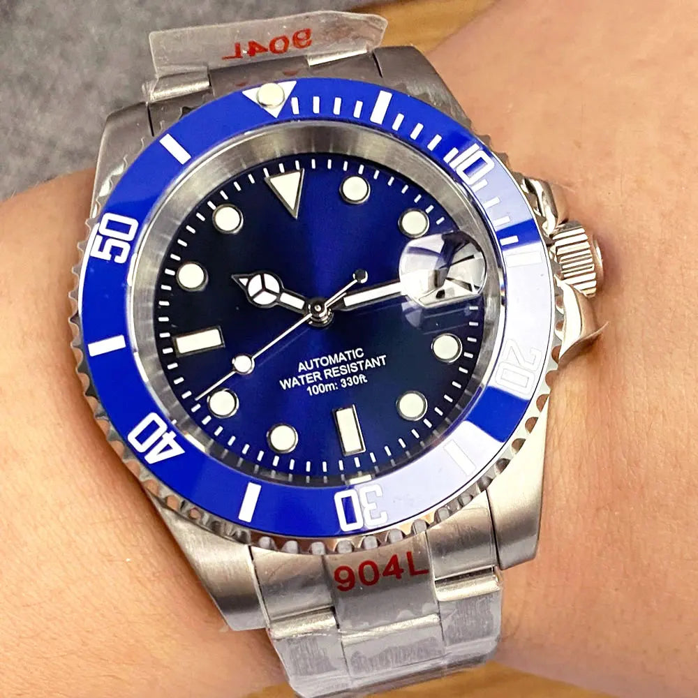200m wasserdichte Miyota 8215 Automatikuhr für Herren, Taucheruhr, 40mm, mechanisches Uhrwerk, Leuchtanzeige, Jubilee-Armband, Glide-Lock-Schließe