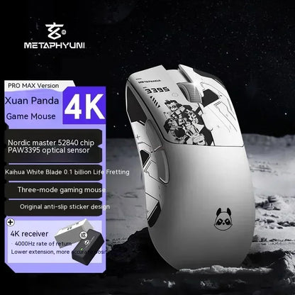 Bezdrátová myš Metaphyuni Metapanda P1 P1 Pro Max PAW3395, nízká latence, lehká e-sportovní herní myš, ergonomická, dárek pro PC hráče