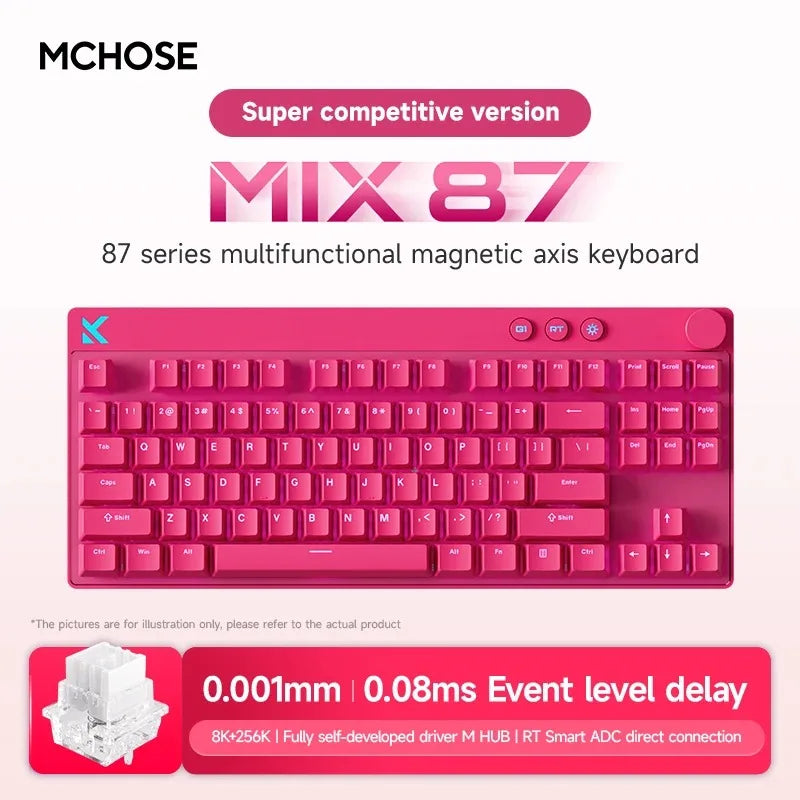 Mchose Mix87 Magnetic Switch Keyboard Wired Gaming Keyboard 8K+256K Esport 0.08ms Low Latency E-Sports Custom Gamer Accessories