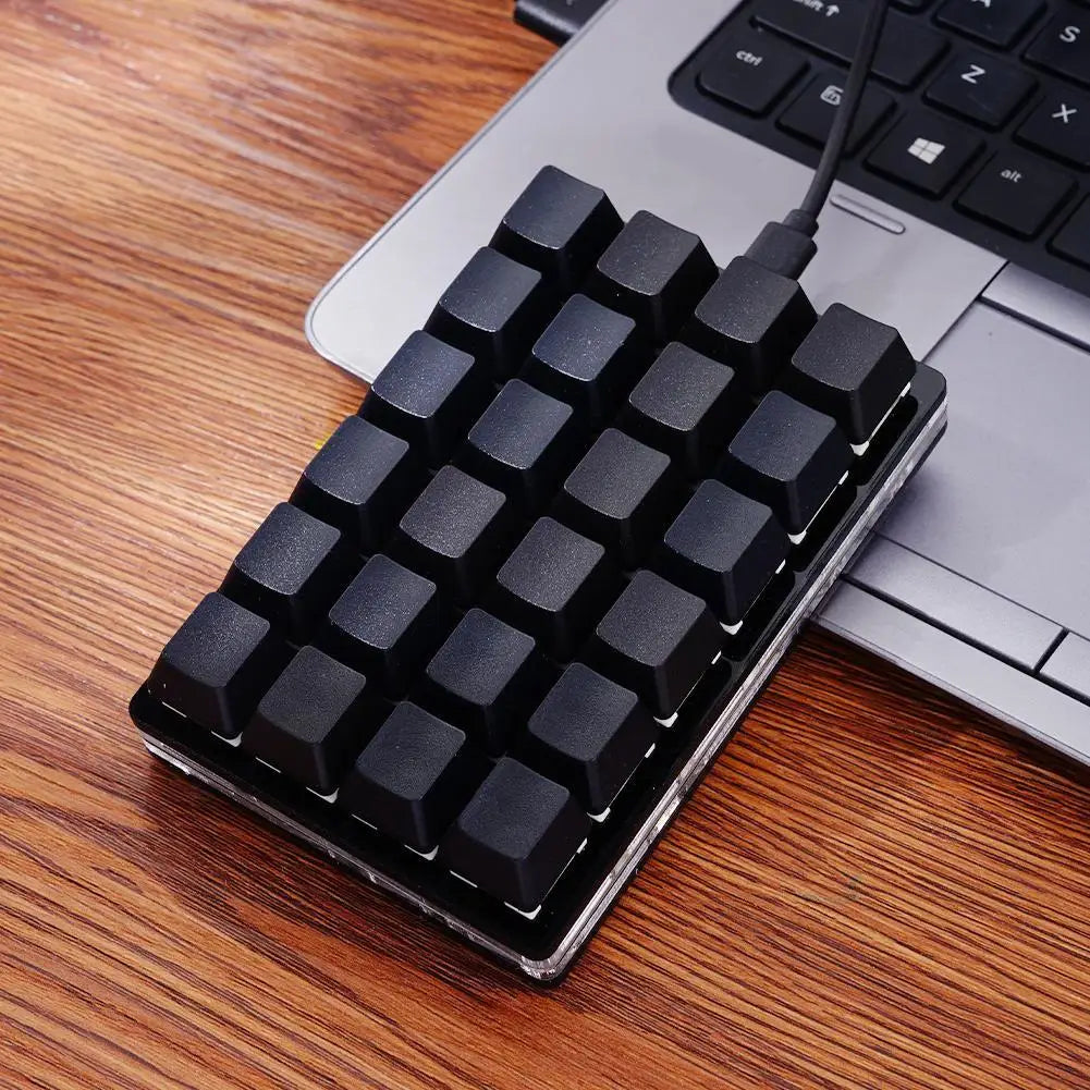Mini teclado mecânico USB personalizado de 24 teclas preto/branco para gaming, Sayo Device, teclado programável de atalhos com teclas macro