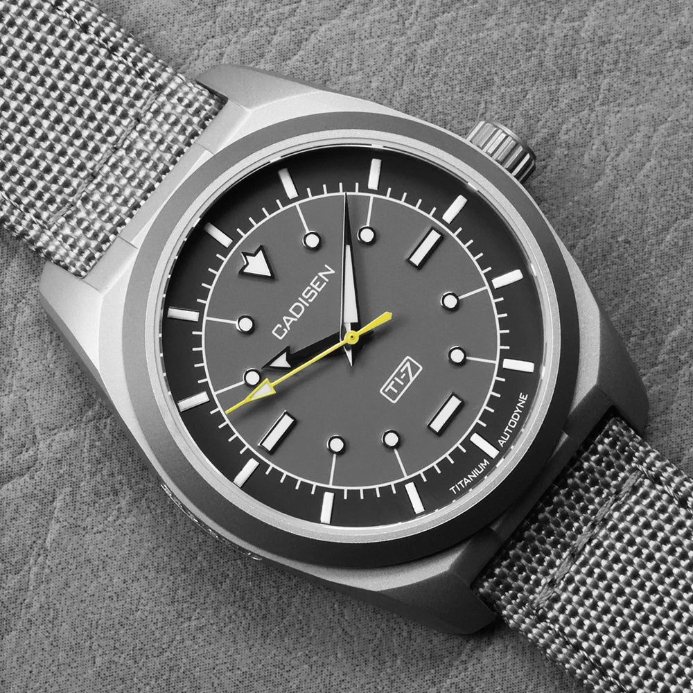 CADISEN TI-7 Autodyne Men’s Automatic Watch  Titanium Case, Miyota 8215, Sapphire Crystal & 100M Waterproof