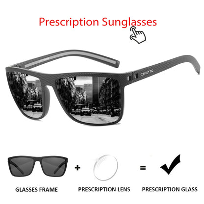 ZENOTTIC Polarized Sunglasses for Men Shades Lightweight TR90 Frame UV400 Protection Square Outdoor Trave Driving Sun Glasses