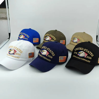 250th Anniversary Hat USA Patriotic Baseball Caps Eagle Embroidered Baseball Hats for Men Women 250 Year Anniversary Cap