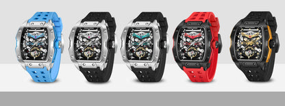 PAGANI DESIGN 42 mm-es új Alien modell, átlátszó hátlapos, átlátszó szerkezetű luxus férfi karóra, zafírüveges, automata férfi karóra