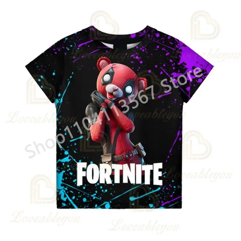2PCS Suits F-Fortnited Victory 3D T-shirt Shorts Kids Tops Girls Boys Battle Royale Clothes Harajuku Tees Hero Children T Shirt