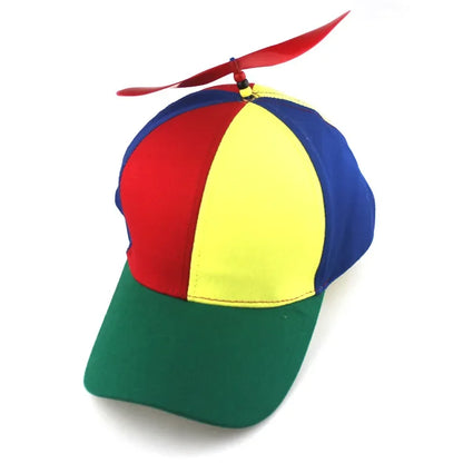 Fashion Colorful Bamboo Dragonfly Patchwork Baseball Cap Adult Kid Helicopter Propeller Funny Cotton Parent-child Snapback Hats